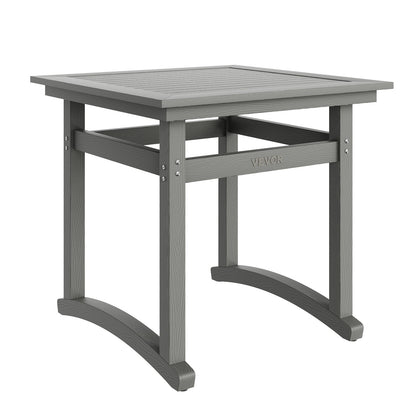 5 Pieces Patio Dining Set, Outdoor Square Furniture Table and Chairs, All Weather Garden Furniture Table Sets, HIPS Small Patio Conversation Set, For Lawn, Deck, Backyard, Poolside, Light Gray