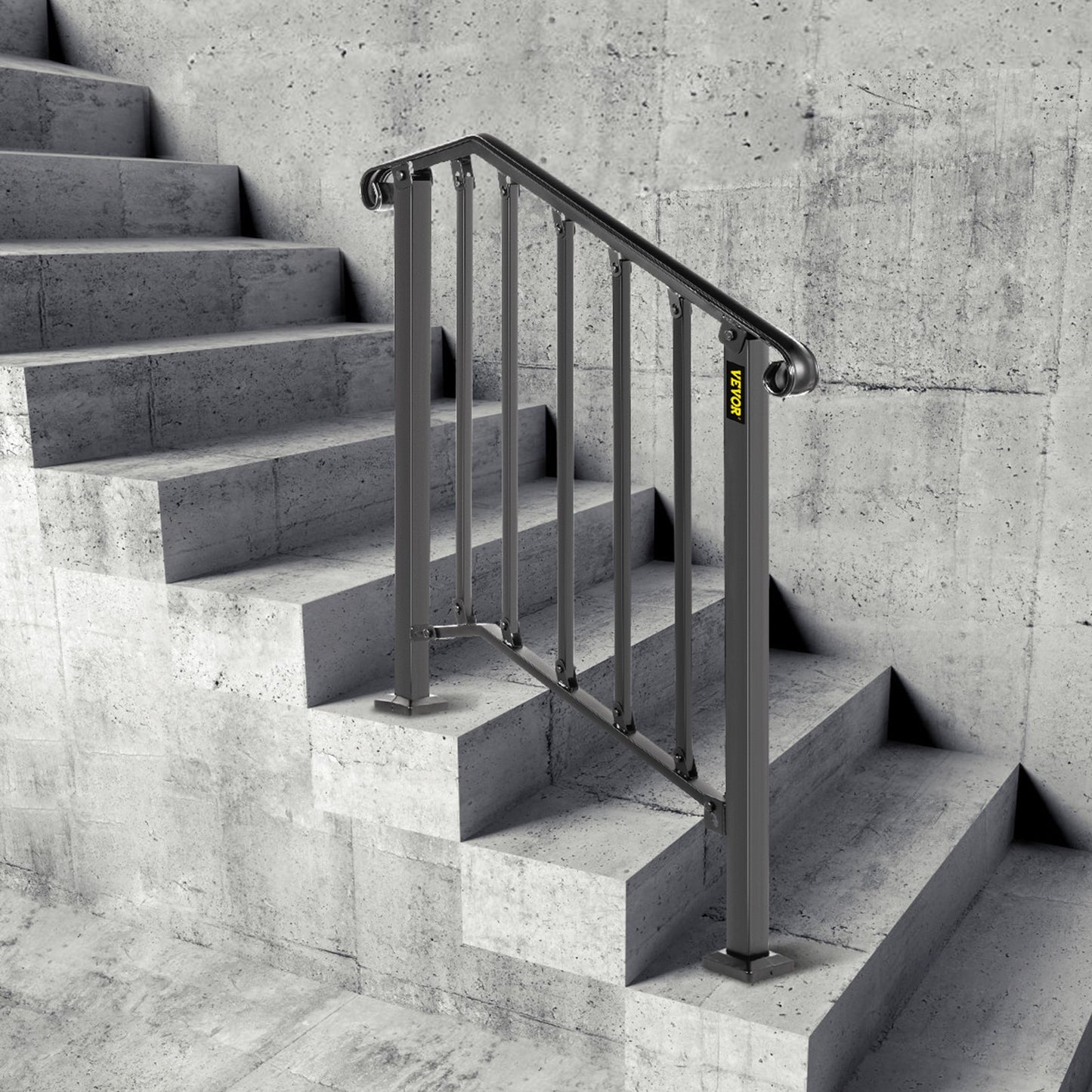 Eisen X-Handlaufpfosten Nr. 2 Geländerstange passend für 2 Stufen