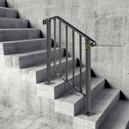 Eisen X-Handlaufpfosten Nr. 2 Geländerstange passend für 2 Stufen