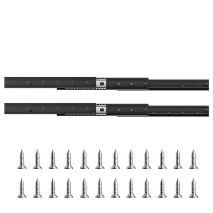 Unterbau-Schubladenschienen, 40,6 cm (16 Zoll), Vollauszug, Kugellager, Tragkraft 117,9 kg (260 lb), robuste untere Treppenschrankgleiter, für den Selbstaustausch, Schwarz