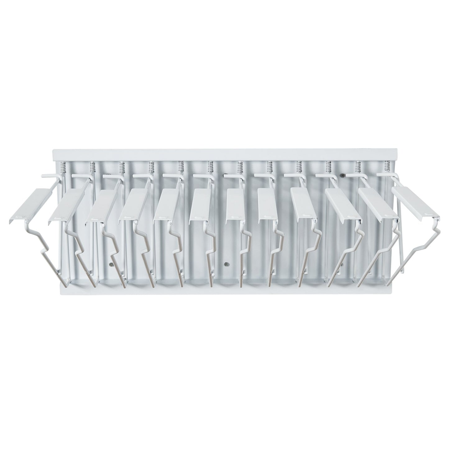 Wandmontiertes Bauplan-Aufbewahrungsregal – Bietet Platz für bis zu 1200 Baupläne, Hängender Bauplanhalter mit 12 Schwenkhalterungen, für 24", 30", 36" oder 42" Klemmen (nur Regal ohne Klemmen) – Schwerlastausführung (240 lbs)