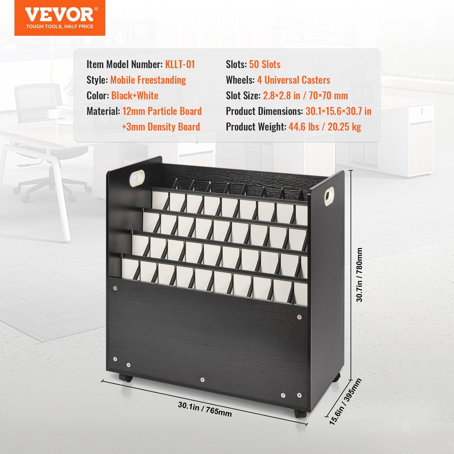 Bauplan-Aufbewahrungsständer, mobiler Bauplan-Aufbewahrungsschrank mit 50 Fächern, Rollcontainer aus Holz für Baupläne, Karten, Poster und Architekturpläne, Bauplan-Ablagehalter für Zuhause, Büro und Schule