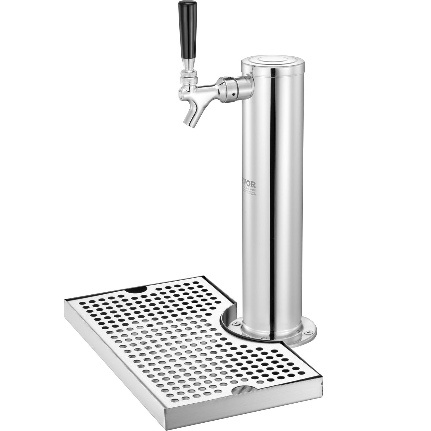 Bierzapfanlage mit Zapfsäule, Umrüstset für einen einzelnen Zapfhahn, Bierzapfanlage aus Edelstahl mit Doppelmanometer W21.8-Regler und S-System-Keg-Kupplung, Abtropfschale für Partys