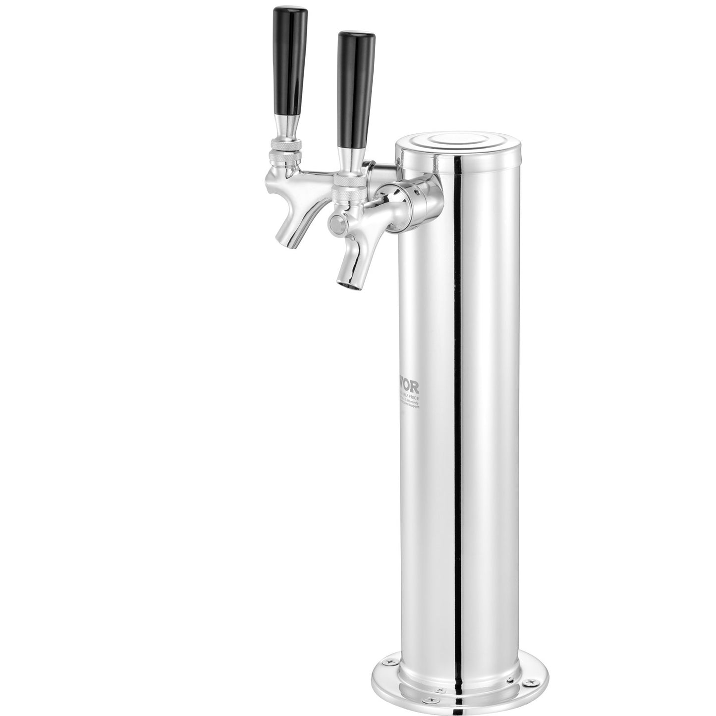 Kegerator Tower Kit, Dual Taps Beer Conversion Kit, Stainless Steel Keg Beer Tower Dispenser with Dual Gauge W21.8 Regulator & S-System Keg Coupler for Party Home