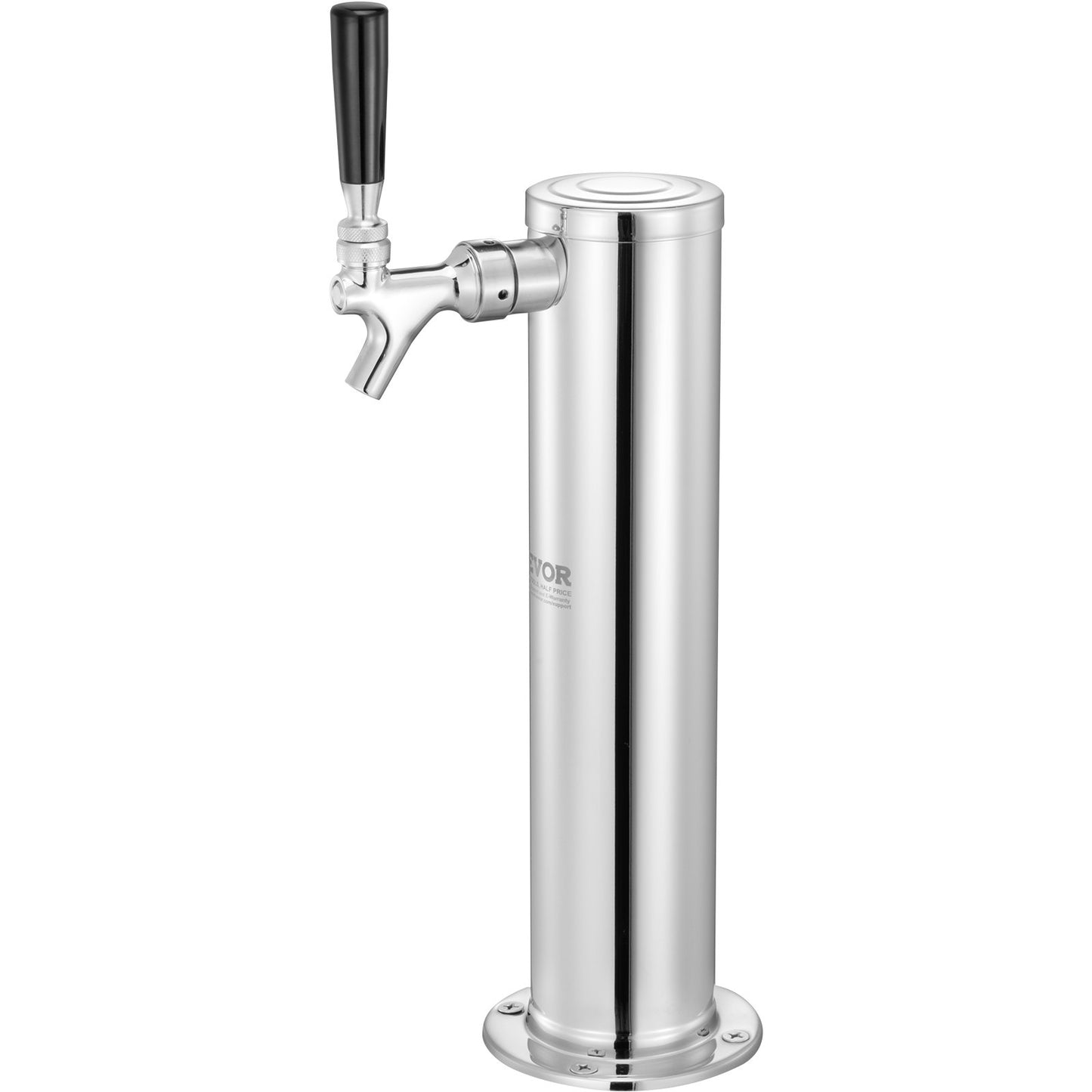 Kegerator Tower Kit, Single Tap Beer Conversion Kit, Stainless Steel Keg Beer Tower Dispenser with Dual Gauge W21.8 Regulator & S-System Keg Coupler for Party Home