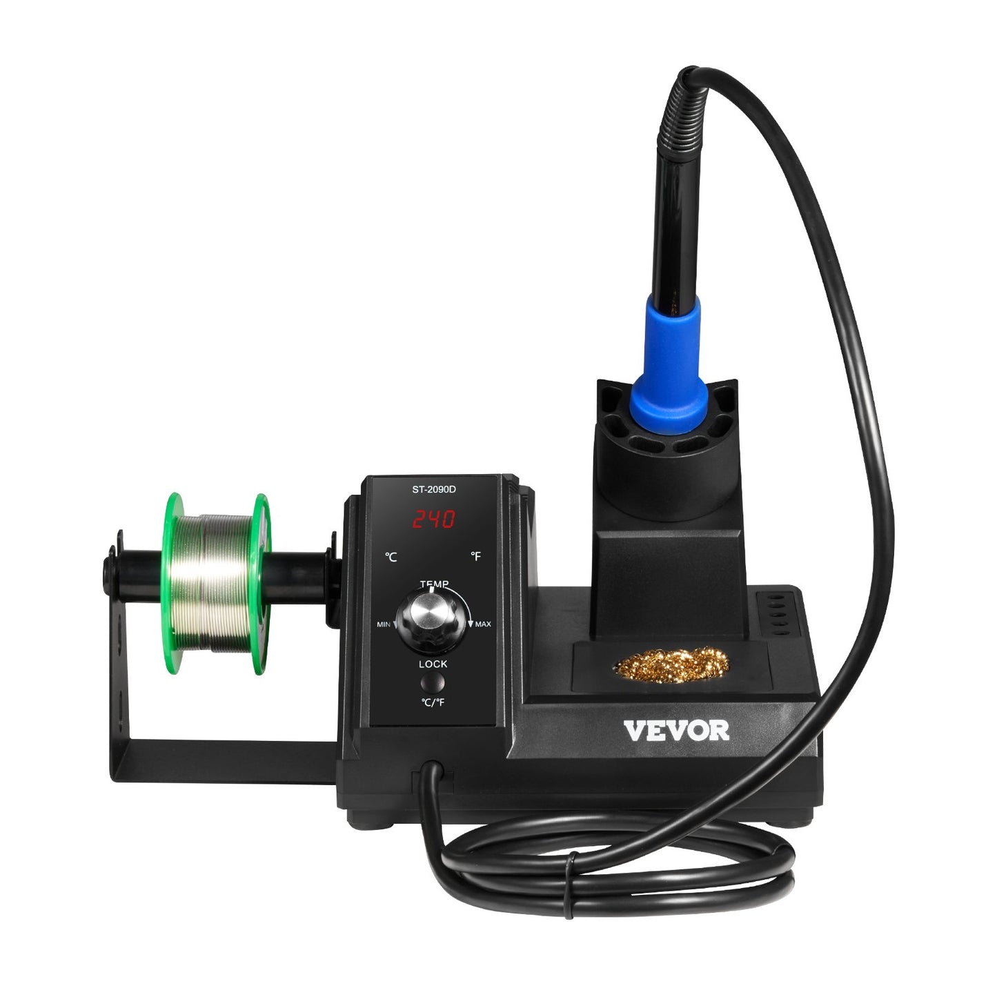 Soldering Iron Station, 80W Digital Display Soldering Station Kit with 5 Soldering Tips, Lead-Free Solder, Solder Sucker, Tweezer, Tip Cleaner, Auto Standby & Sleep Mode, °C/°F Conversion