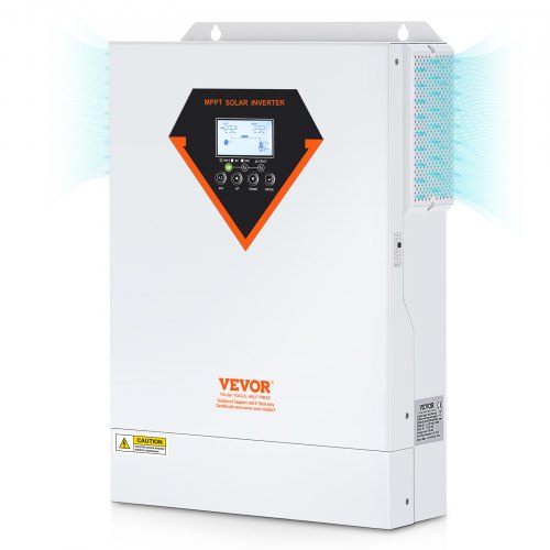 Hybrid-Solarwechselrichter, 5500 W, reiner Sinus-Wechselrichter für netzunabhängigen Betrieb, 230 V AC All-in-One-Wechselrichter mit integriertem 100-A-MPPT-Solarladeregler, unterstützt hybrides Laden mit Solarstrom.