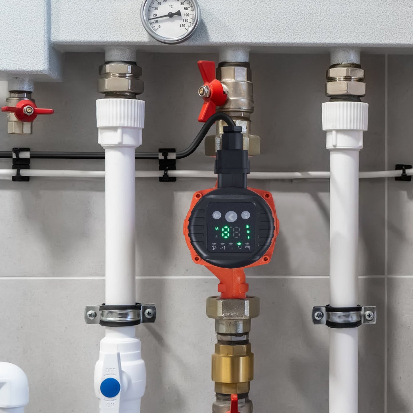 LPS25-8BP-180 Warmwasser-Umwälzpumpe, 220 V, 60 W, 67 l/min, Hocheffizienz-Umwälzpumpe, EMV-konforme automatische Wasserumwälzpumpe, 38 mm (1,5") NPT-Gewinde, Umwälzpumpe für Warmwassersysteme