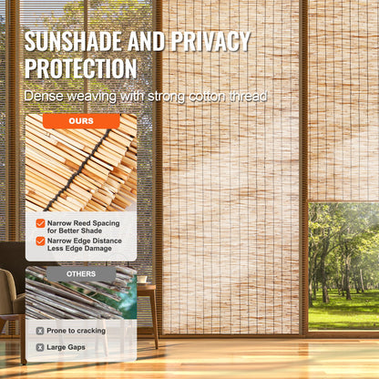 Natural Reed Fencing, 3.3 ft x 13.3 ft, Reed Screen Curtain Balcony Reed Fence Roll for Outdoor Backyard Patio, Decorative Fence for Backyard Garden Fencing Divider, Privacy Screen Panel Curtain