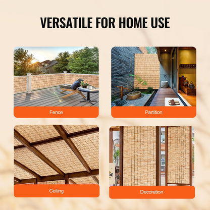 Natural Reed Fencing, 3.3 ft x 13.3 ft, Reed Screen Curtain Balcony Reed Fence Roll for Outdoor Backyard Patio, Decorative Fence for Backyard Garden Fencing Divider, Privacy Screen Panel Curtain