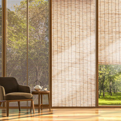 Natural Reed Fencing, 5.5 ft x 16.4 ft, Reed Screen Curtain Balcony Reed Fence Roll for Outdoor Backyard Patio, Decorative Fence for Backyard Garden Fencing Divider, Privacy Screen Panel Curtain