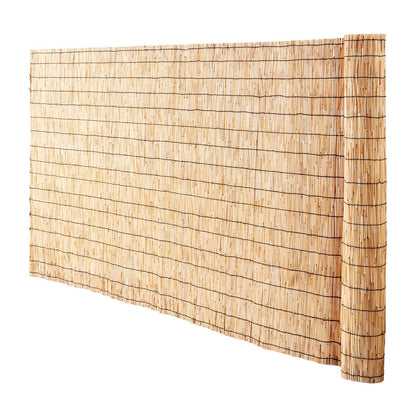 Natural Reed Fencing, 5.5 ft x 16.4 ft, Reed Screen Curtain Balcony Reed Fence Roll for Outdoor Backyard Patio, Decorative Fence for Backyard Garden Fencing Divider, Privacy Screen Panel Curtain