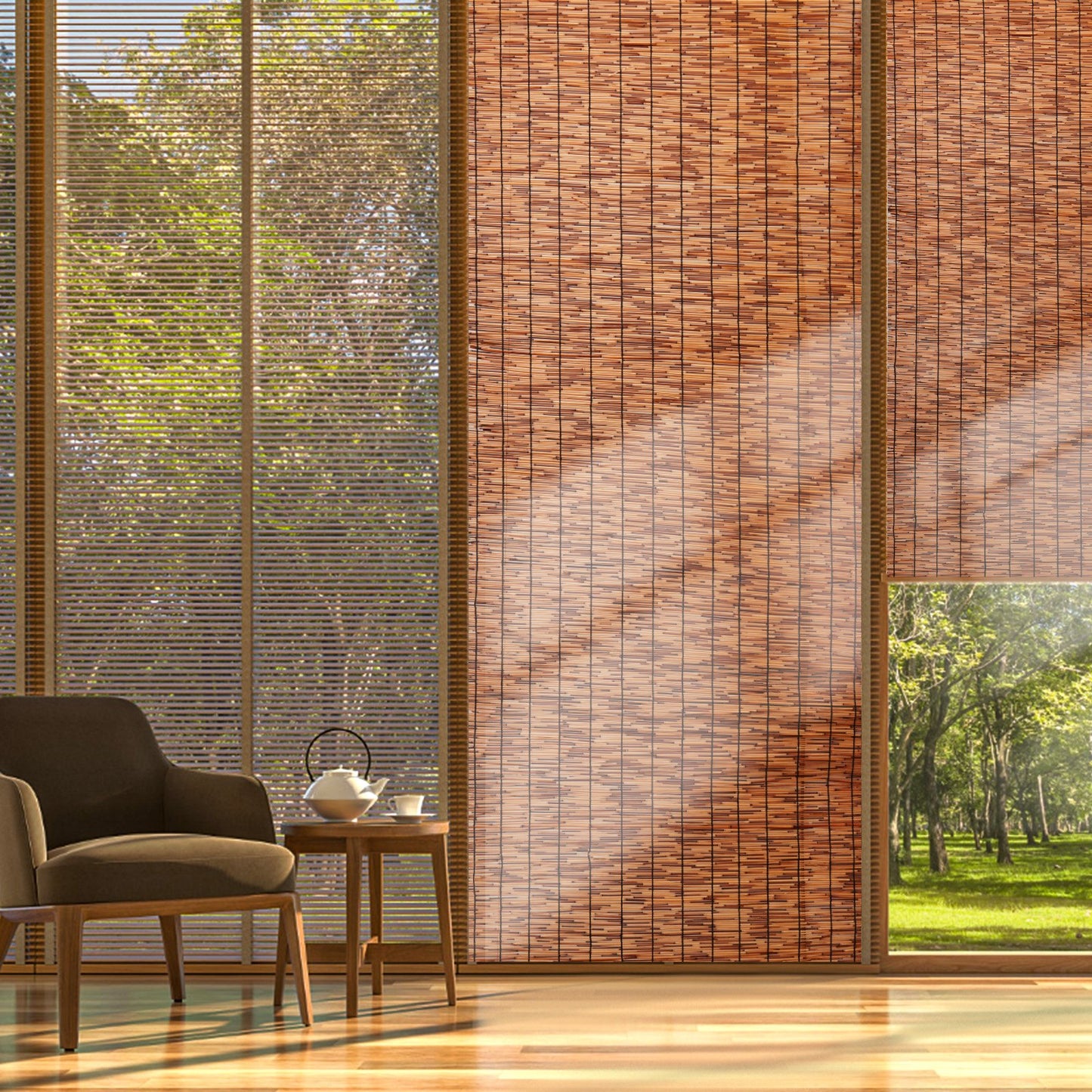 Natural Reed Fencing, 4 ft x 16.4 ft, 2 Pack Reed Screen Curtain Balcony Reed Fence Roll for Outdoor Backyard Patio, Decorative Fence for Backyard Garden Fencing Divider, Privacy Panel, Brown