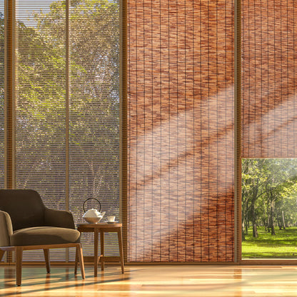 Natural Reed Fencing, 4 ft x 16.4 ft, 2 Pack Reed Screen Curtain Balcony Reed Fence Roll for Outdoor Backyard Patio, Decorative Fence for Backyard Garden Fencing Divider, Privacy Panel, Brown