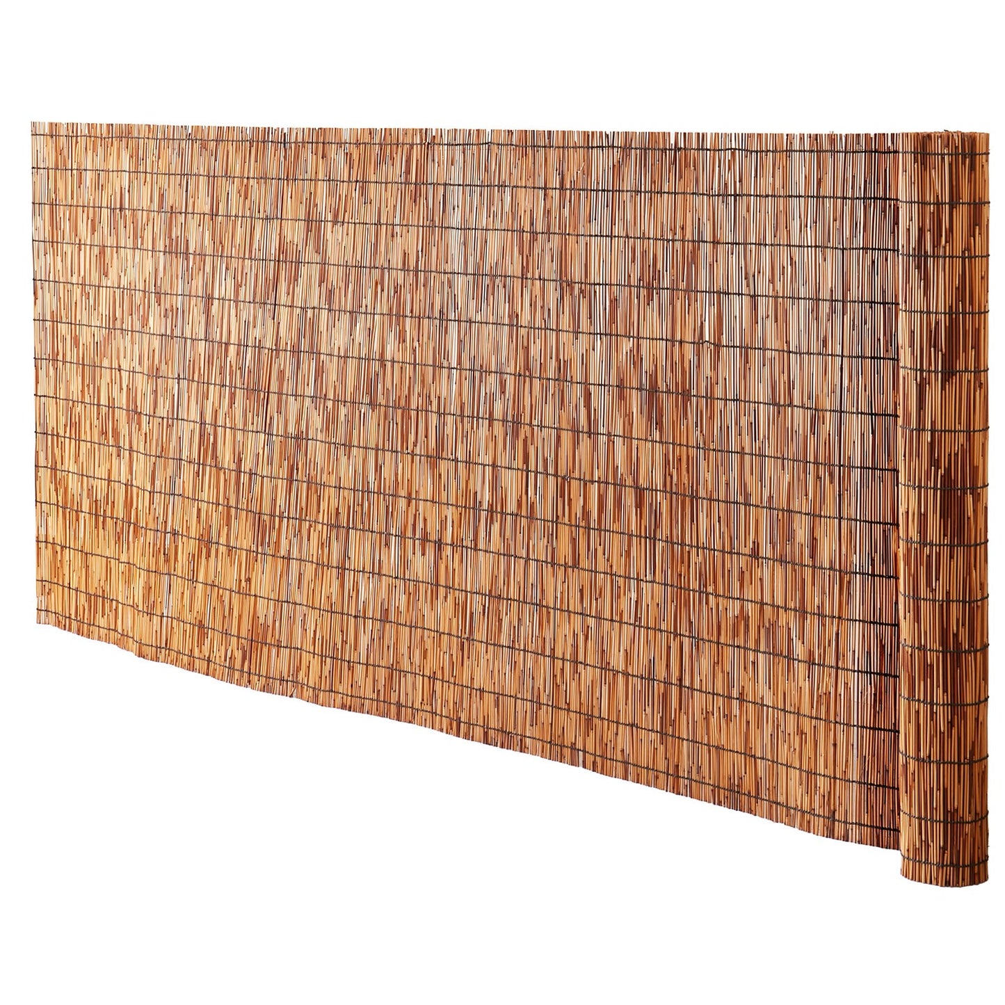 Natural Reed Fencing, 4 ft x 16.4 ft, 2 Pack Reed Screen Curtain Balcony Reed Fence Roll for Outdoor Backyard Patio, Decorative Fence for Backyard Garden Fencing Divider, Privacy Panel, Brown