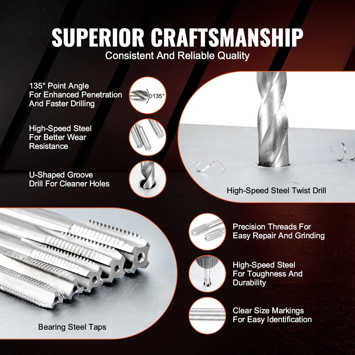 Helicoil Thread Repair Kit, 166-Piece Metric HSS Drill Helicoil Repair Kit, M5 M6 M8 M10 M12 Heli Coil Rethreading Tool Kit with HSS Drill Bits Thread Inserts Taps Breakoff Installation Tools