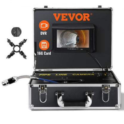 Sewer Camera Pipe Inspection Camera 17.9 cm Screen 1000TVL Camera 30.5m Pipeline Inspection Camera with DVR Function, Waterproof IP68 Camera w/12 Adjustable LEDs, w/a 16 GB SD Card for Sewer Line, Home, Duct Drainpipe Plumbing
