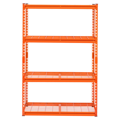 Storage Shelves, 2400 lbs, 4 Tier Heavy Duty Garage Shelving, 20" D x 40" W x 60" H Adjustable Metal Shelves for Industrial Shelving Unit Utility Shelf, for Kitchen, Warehouse, Basement, Orange