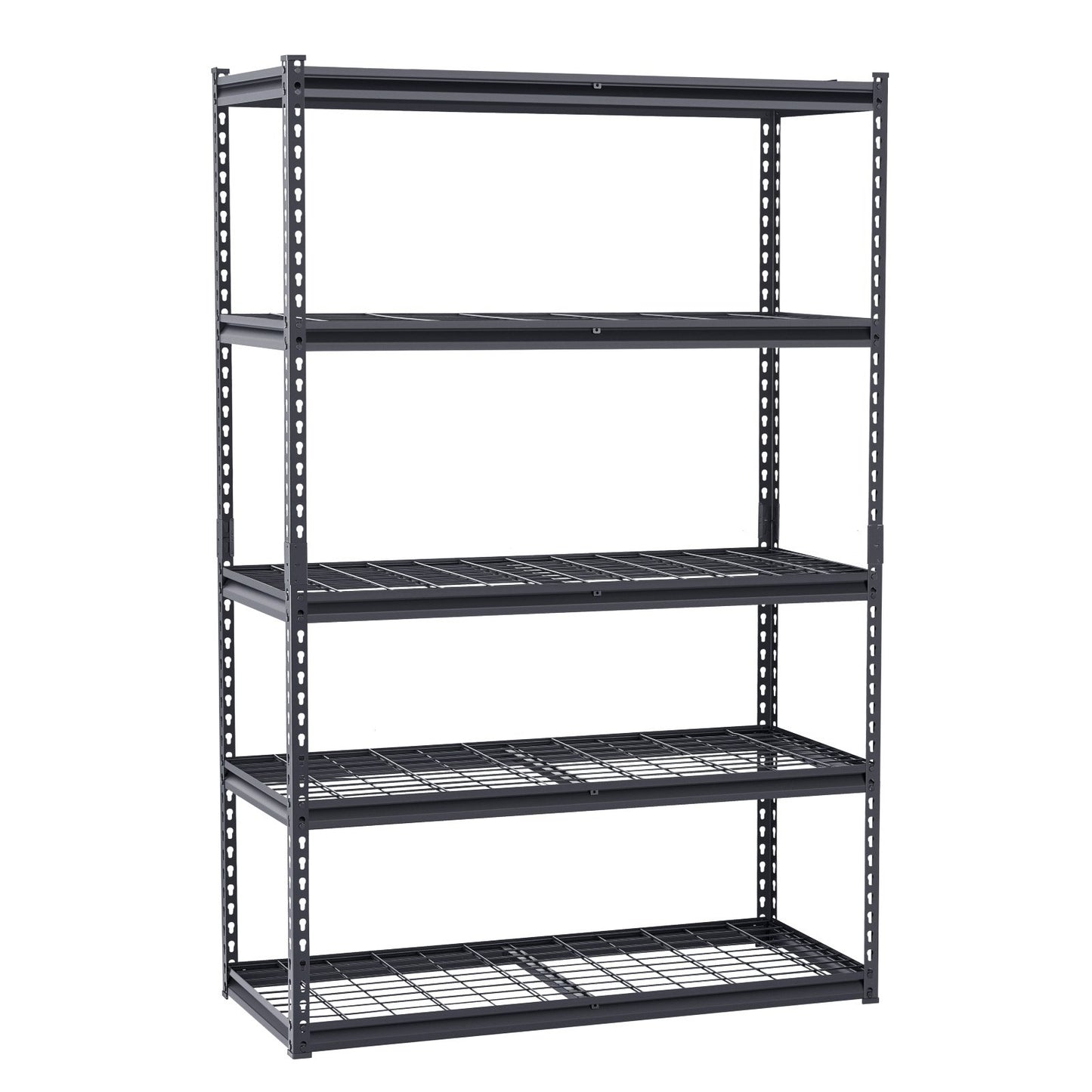 Storage Shelves, 3000 lbs, 5 Tier Heavy Duty Garage Shelving, 20" D x 48" W x 72" H Adjustable Metal Shelves for Industrial Shelving Unit Utility Shelf, for Kitchen, Warehouse, Basement, Black
