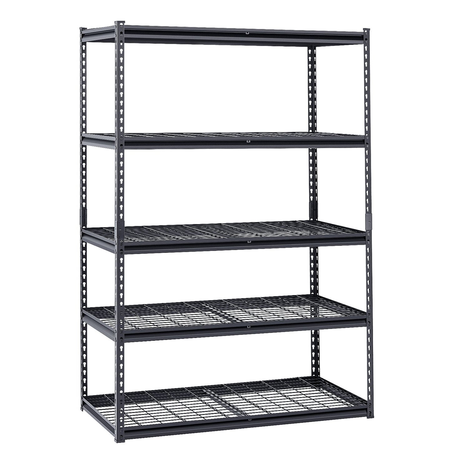 Storage Shelves, 3000 lbs, 5 Tier Heavy Duty Garage Shelving, 24" D x 48" W x 72" H Adjustable Metal Shelves for Industrial Shelving Unit Utility Shelf, for Kitchen, Warehouse, Basement, Black