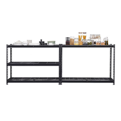 Storage Shelves, 3000 lbs, 5 Tier Heavy Duty Garage Shelving, 24" D x 48" W x 72" H Adjustable Metal Shelves for Industrial Shelving Unit Utility Shelf, for Kitchen, Warehouse, Basement, Black