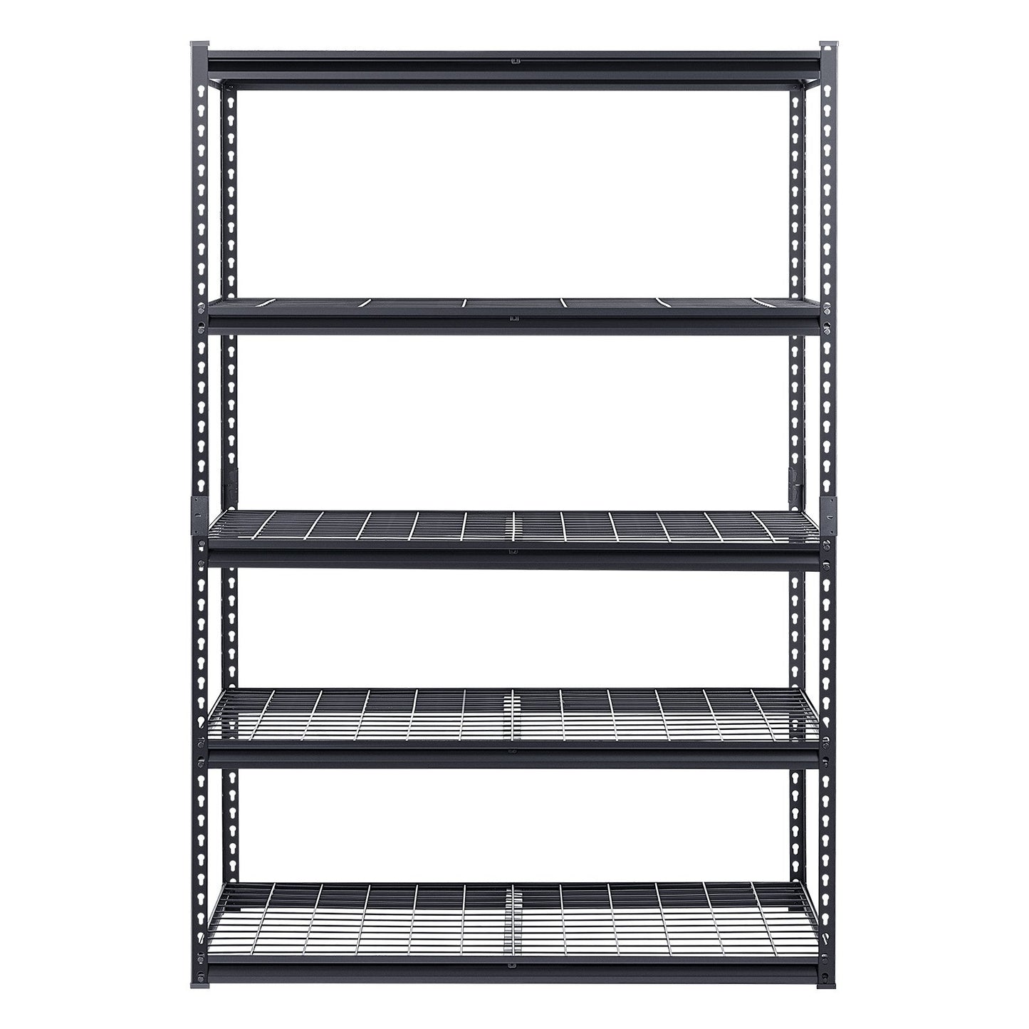 Storage Shelves, 3000 lbs, 5 Tier Heavy Duty Garage Shelving, 24" D x 48" W x 72" H Adjustable Metal Shelves for Industrial Shelving Unit Utility Shelf, for Kitchen, Warehouse, Basement, Black