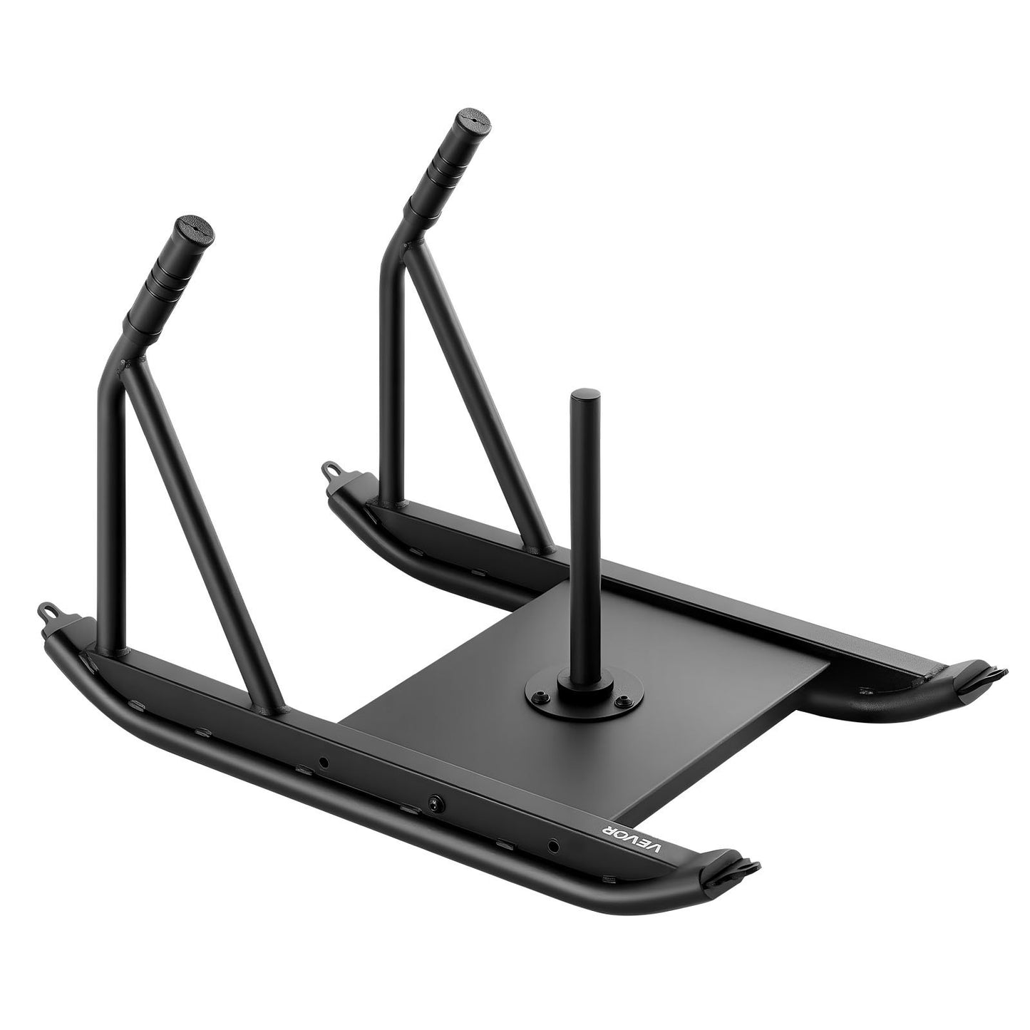 Gewichtsschlitten, Stahl-Kraftschlitten, Fitness-Schlitten für Krafttraining zur Verbesserung der Geschwindigkeit beim sportlichen Training, Trainingsgerät mit Griff, kompatibel mit 25/51-mm-Gewichtsscheiben, Schwarz