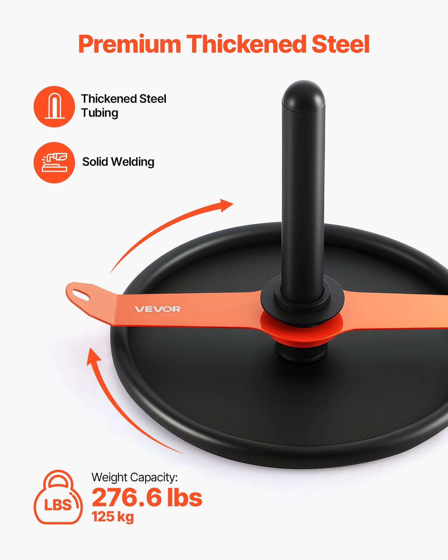 Gewichtsschlitten, Stahl-Kraftschlitten, Fitness-Schlitten für Krafttraining zur Verbesserung der Geschwindigkeit beim sportlichen Training, Trainingsgerät mit Gurtzeug, kompatibel mit 51-mm-Gewichtsscheiben, Orange &amp; Schwarz