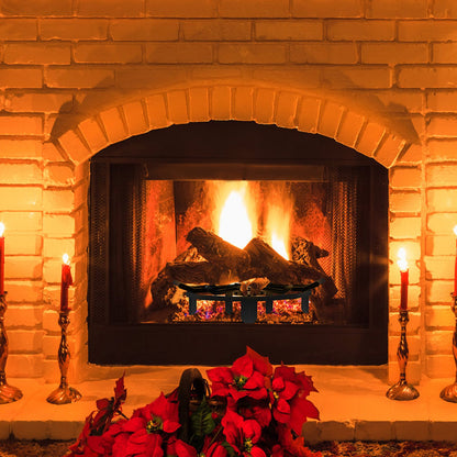 Log Grate, 27 inch Heavy Duty Wheel Fire Grate with 6 Support Legs, Solid Powder-coated Steel Bars, Log Firewood Burning Rack Holder for Wood Stove and Outdoor Camping Fire Pit