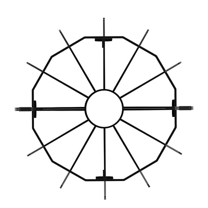 Log Grate, 27 inch Heavy Duty Wheel Fire Grate with 6 Support Legs, Solid Powder-coated Steel Bars, Log Firewood Burning Rack Holder for Wood Stove and Outdoor Camping Fire Pit