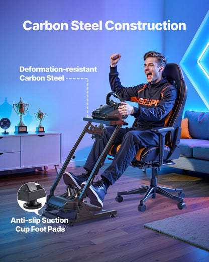 Rennlenkradständer, verstellbarer und faltbarer Simulatorständer für Logitech G29, G27, G920, G923, Thrustmaster T300RS, T300GT, T248, TS-PC, TSXW Gaming-Cockpit (Pedale nicht enthalten).