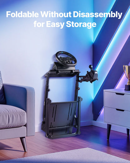 Rennlenkradständer, verstellbarer und faltbarer Simulatorständer für Logitech G29, G27, G920, G923, Thrustmaster T300RS, T300GT, T248, TS-PC, TSXW Gaming-Cockpit (Pedale nicht enthalten).