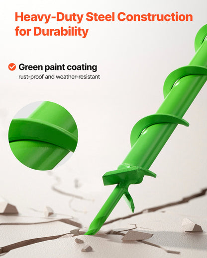 Auger Drill Bit for Planting, 40 x 800 mm Spiral Drill Bit, Compatible with 20mm ID Drive Drills, Heavy Duty Bulb Planter Tool, Post Hole Drilling Attachments for Garden Digger Fence