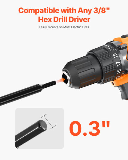 Erdbohrer für Pflanzarbeiten, 80 x 600 mm Spiralbohrer, für 3/8"-Sechskantantrieb-Bohrmaschinen, robustes Werkzeug zum Pflanzen von Blumenzwiebeln, Bohraufsätze für Gartenpfosten- und Zaunlochbohrer