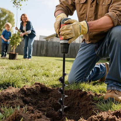 Erdbohrer für Pflanzarbeiten, 80 x 600 mm Spiralbohrer, für 3/8"-Sechskantantrieb-Bohrmaschinen, robustes Werkzeug zum Pflanzen von Blumenzwiebeln, Bohraufsätze für Gartenpfosten- und Zaunlochbohrer