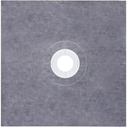 Shower Curb Kit, 121.9 x 121.9 cm Watertight Shower Curb Overlay with 10.2 cm ABS Central Bonding Flange,10.2 cm Stainless Steel Grate,2 Cuttable Shower Curb and Trowel,Shower Pan Slope Sticks