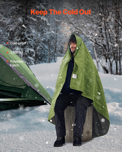 Camping Blanket 2,08 m x 1,4 m(82" x 55") Warm Stadium Blanket 330GSM Outdoor Travel