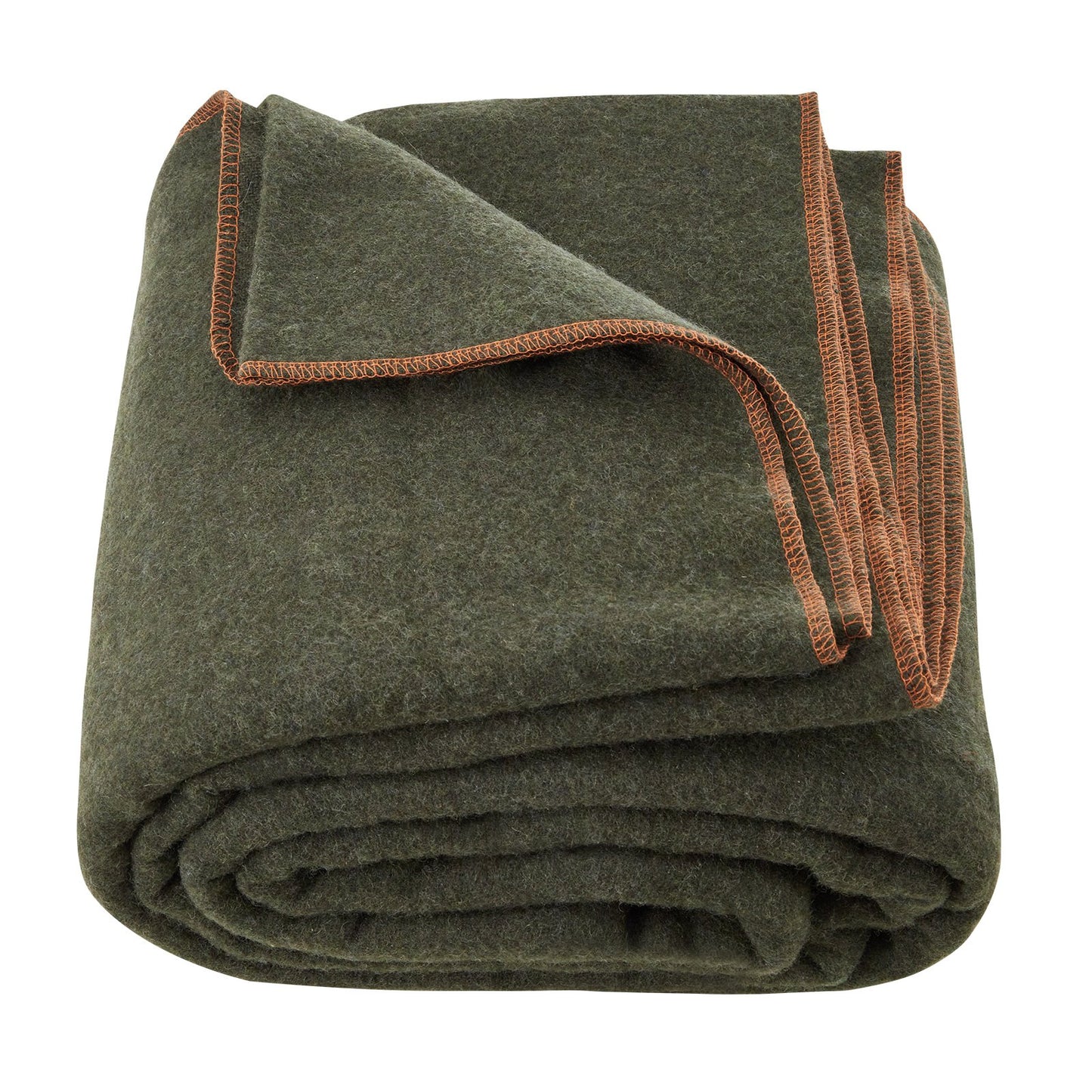 Wool Camping Blanket 1,62x2,23m / 64" x 88" Warm for Camping Hiking Travel Army Green