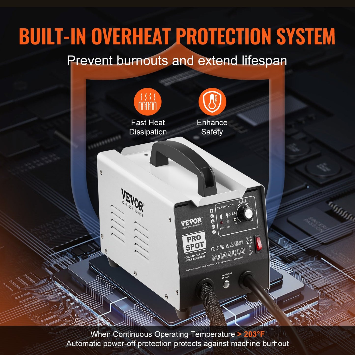 Bolzenschweiß-Ausbeulgerät, 1,8-kW-Punktschweißgerät mit automatischer/manueller Schweißfunktion und 7 vielseitigen Modi, Ausbeulmaschine für Pkw und Lkw zur Ausbeulung von Karosserien