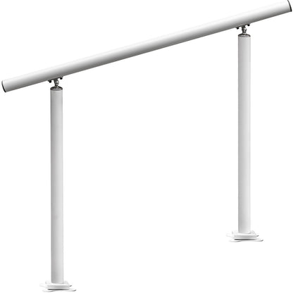 Treppengeländer für den Außenbereich, 91 cm (3 Fuß), 86 cm (34 Zoll) lang, weiß, verstellbar von 0 bis 60 Grad, aus weißem Aluminium für den Außenbereich, ideal für den Garten.