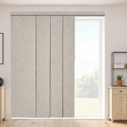 Panel Track Blinds, Extendable Track from 116 cm to 218 cm W, Trimmable Panel Curtains Up to 243cm H, Vertical Blackout Panel Blinds for Sliding Doors, Patio Doors, Room Divider, Windows, Brown