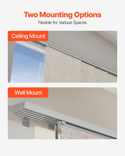 Panel Track Blinds, Extendable Track from 116 cm to 218 cm W, Trimmable Panel Curtains Up to 243cm H, Vertical Blackout Panel Blinds for Sliding Doors, Patio Doors, Room Divider, Windows, Brown