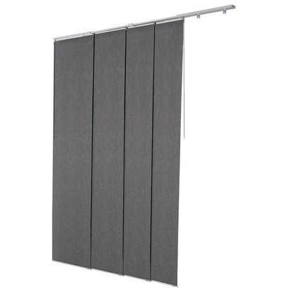 Panel Track Blinds, Extendable Track from 116 cm to 218 cm W, Trimmable Panel Curtains Up to 243cm H, Vertical Blackout Panel Blinds for Sliding Doors, Patio Doors, Room Divider, Dark Gray