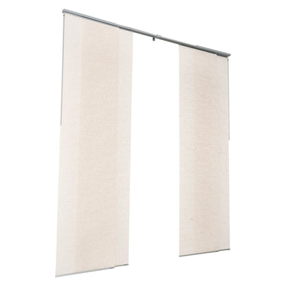 Panel Track Blinds, Extendable Track from 116 cm to 218 cm W, Trimmable Panel Curtains Up to 243cm H, Adjustable Vertical Panel Blinds for Sliding Doors, Patio Doors, Room Divider, Light Brown