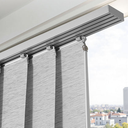 Panel Track Blinds, Extendable Track from 116 cm to 218 cm W, Trimmable Panel Curtains Up to 243cm H, Adjustable Vertical Panel Blinds for Sliding Doors, Patio Doors, Room Divider, Window, Gray