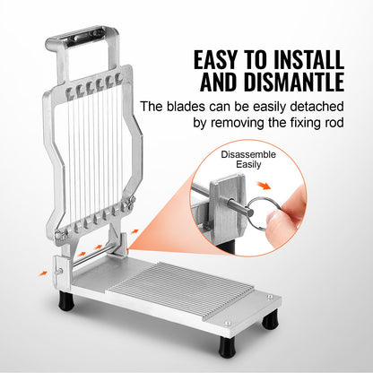 Käseschneider mit Draht, 0,39" &amp; 0,78" Käse- und Butterschneideklinge, abnehmbarer Käseschneiderdraht, gewerblicher Käseschneider aus Aluminiumlegierung mit Messerdraht aus Edelstahl 316, Küchenhelfer