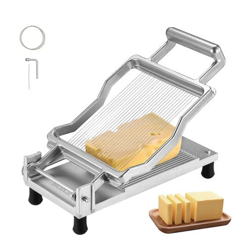 Käseschneider mit Draht, 5 mm dünne Klinge zum Schneiden von Käse und Butter, abnehmbarer Schneiddraht, gewerblicher Käseschneider aus Aluminiumlegierung mit Messerdraht aus Edelstahl 316, Küchenhelfer