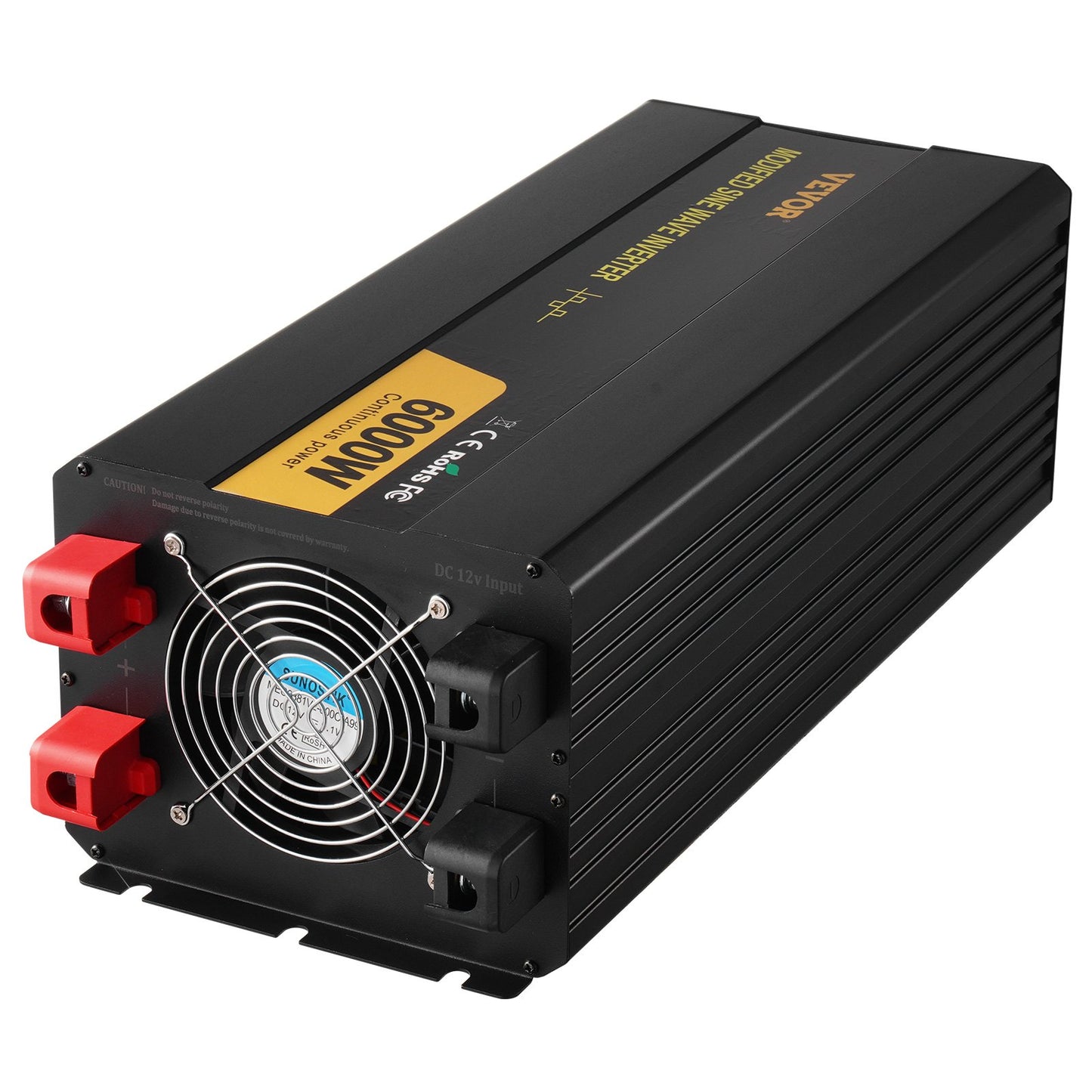 Power Inverter, 6000W, Modified Sine Wave Inverter DC 12V to AC 230V Car Converter with LCD Display Remote Controller, LED Indicators EU Outlets Power Inverter, for Car RV Truck Boat Travel Camping