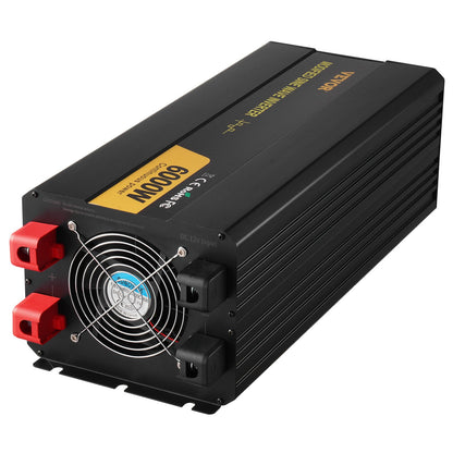 Power Inverter, 6000W, Modified Sine Wave Inverter DC 12V to AC 230V Car Converter with LCD Display Remote Controller, LED Indicators EU Outlets Power Inverter, for Car RV Truck Boat Travel Camping