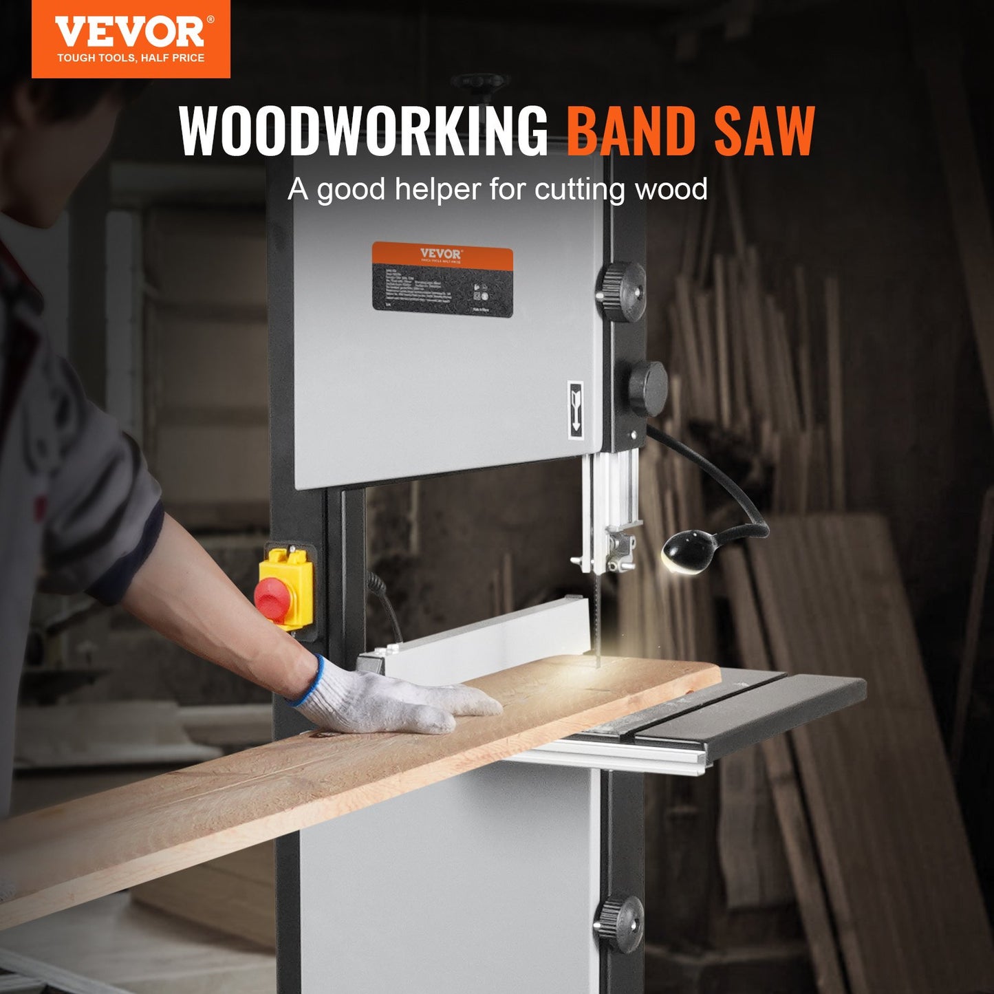 Band Saw with Stand Benchtop Bandsaw 24.5 cm 370W Two-Speed Adjustable